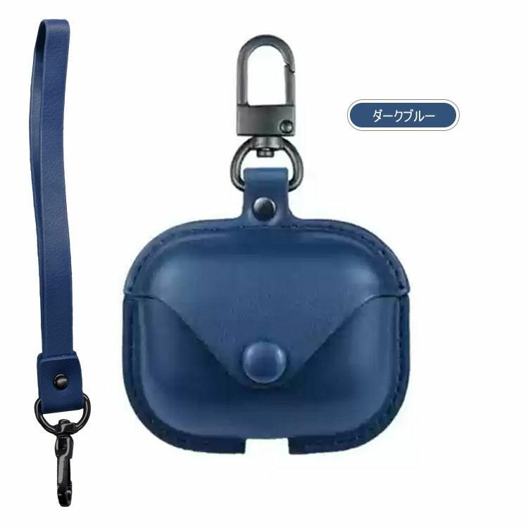 AirPods4 ケース AirPods 4 カバー PUレザー シンプル ストラップ付き