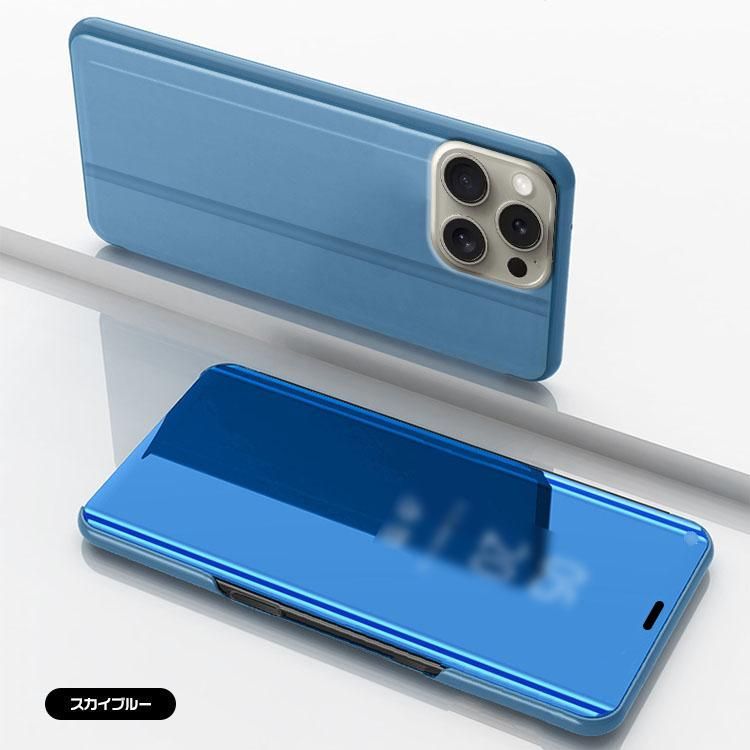 iPhone16 ケース 手帳型 2つ折り 液晶保護パネル付き 半透明 スタンド