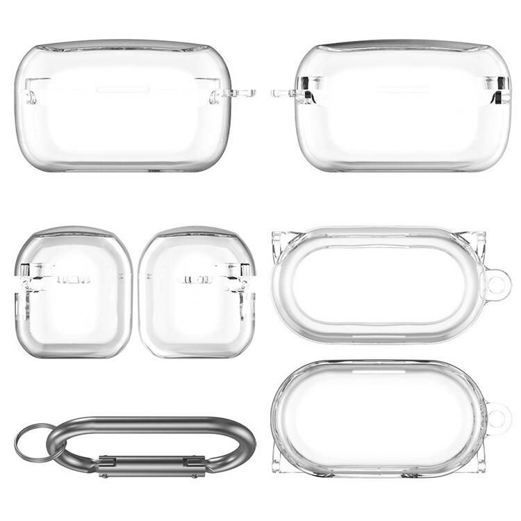 AVIOT TE-V1R クリアケース 透明 TPU シンプル カラビナ付き 保護