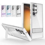 Galaxy S25 ケース S25+/S25 Ultra カバー  カメラ保護あり クリア 透明 プラスチック ハードケース スタンド機能 シンプル 可愛い お洒落