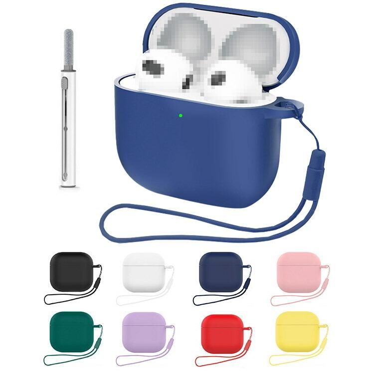 AirPods4 ケース AirPods 4 カバー シリコン ストラップ付き シンプル