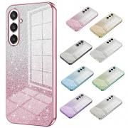 Galaxy A56 5G ケース カメラ保護あり カバー クリア 透明 メッキ TPU ソフトケース ストラップホール付き グリッター きらきら かわいい