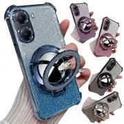 POCO X7 Pro クリア ケース カメラ保護あり カバー メッキ TPU 透明 分離型スマホリング付き ミラー付き ソフトケース 角 保護 コーナーバンパー