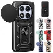POCO X7 ケース 耐衝撃 カバー マグネット式車載ホルダ対応 スライド式カメラレンズカバー付き レンズ保護 スタンド機能 リング付き