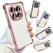 Redmi Note 14 Pro+ 5G クリアケース カメラ保護あり カバー メッキ TPU クリア 透明 ソフトケース 角 保護 コーナーバンパー