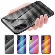 POCO X7 Pro ケース 耐衝撃 カバー TPU カーボン調 背面強化ガラス グラデーション 可愛い お洒落 キラキラ おしゃれ