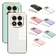 POCO X7 ケース 耐衝撃 カバー メッキ TPU ソフトケース ストラップ付き 可愛い お洒落 ストラップ穴 小米 シャオミ Xiaomi POCO X7