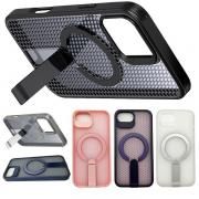 iPhone16e ケース  カバー メッシュ 放熱性抜群 スタンド機能 滑り防止 滑り止め 耐衝撃 衝撃吸収  Apple