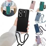 POCO M7 Pro 5G ケース スマホショルダー カバー ショルダーストラップ 肩掛けベルト付き 長さ調節可能 TPU ソフトケース/カバー 可愛い お洒落