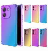 POCO M7 Pro 5G ケース グラデーション カバー 半透明ケース ストラップ穴 TPU ソフトケース 角保護 コーナーバンパー 小米 シャオミ