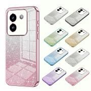 POCO M7 Pro 5G クリアケース カメラ保護あり カバー クリア 透明 メッキ TPU ソフトケース ストラップ穴 グラデーション 可愛い お洒落 きらきら