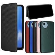 AQUOS wish5 ケース 手帳型 カバー PUレザー カーボン調 手帳型PUレザーケース カード収納 ストラップ穴 ストラップ付き SHARP アクオス ウィッシュ5