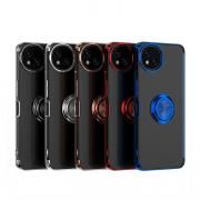 AQUOS wish5 クリアケース 耐衝撃 カバー クリア 透明 マグネット式車載ホルダー対応  TPU ソフトケース 一体型リング付き スタンド付き ストラップ穴