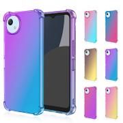 AQUOS wish5 ケース 耐衝撃 カバー カメラ保護あり TPU ソフトケース 角 保護 コーナーバンパー ストラップ穴 グラデーション 背面ケース