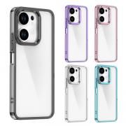OPPO Reno13 A クリアケース reno 13a バー クリア 透明 TPU+プラスチック ストラップ穴 側面半透明 マット 可愛い オッポ リノ13 A