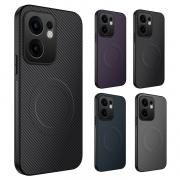OPPO Reno13 A 耐衝撃 ケース reno 13a カバー カーボン調 PUレザー ケース ストラップ穴 ワイヤレス充電対応 オッポ リノ13A