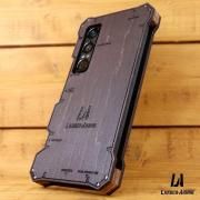 Xperia 1 VII ケース 木製 ウッドケース 耐衝撃 木のケース 本革 タイプ1 かっこいい 天然素材 ミリタリー LUNBER ARMOR -LBAM