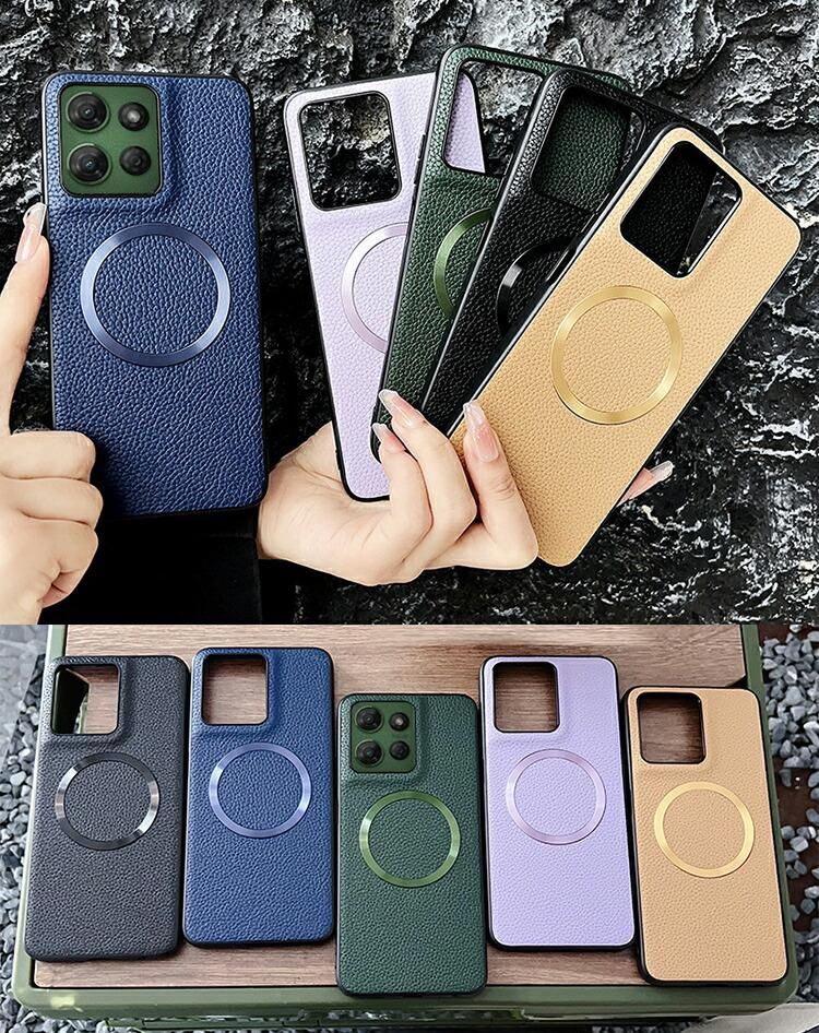 Edge 60 Pro ケース Edge 60s Pro 背面PUレザーケース Qi充電