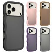 iPhone17 ケース 17 Air/17 Pro/17 Pro Max 耐衝撃 カバー ウェーブ 波型 なみなみ 波状 かわいい マット 背面半透明 TPU +プラスチック 保護ケース