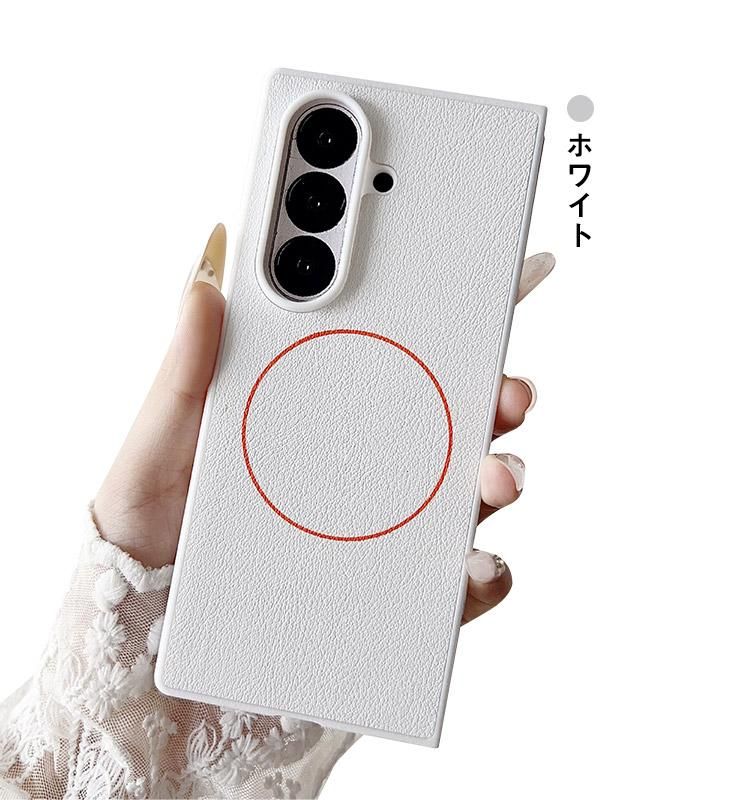 Galaxy Z Fold7 ケース カバー 折りたたみ型 PUレザー 背面ケース Qi
