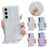 Galaxy A36 5G ケース クリア カバー 波状 かわいい 星形 ラメ 背面透明 TPU ソフトケース 保護ケース Samsung サムスン ギャラクシー A36 5G