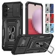 Galaxy A36 5G ケース カバー 一体型リング付き スタンド機能 マグネット式車載ホルダー対応 スライド式カメラレンズカバー付き レンズ保護