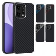 Reno14 5G ケース カバー カーボン調 PUレザー ハードケース シンプル ストラップ穴 OPPO オッポ リノ14 アンドロイド おすすめ おしゃれ