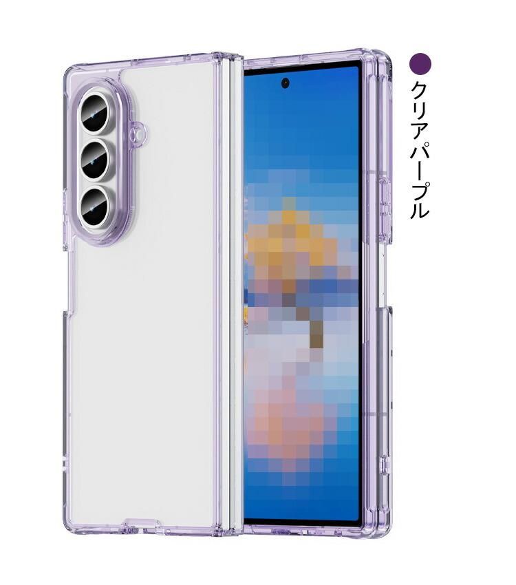 Galaxy Z Fold7 ケース カバー 折りたたみ型 クリア 透明 メッキ