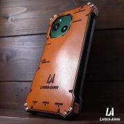 AQUOS R10 ケース 革 栃木レザー 本革 耐衝撃 ミリタリー風 天然素材 自然素材 オリジナルデザイン ハンドメイド 国産素材と国内製造こだわりの逸品 R10/R9共通 -LBAM