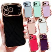 iPhone17 ケース カバー 17 Air/17 Pro/17 Pro Max ウェーブ 波型 なみなみ 波状 メッキ TPU ソフトケース レディース Apple アイフォン17