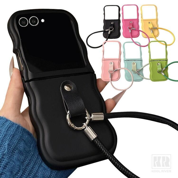 Galaxy Z Flip7 ケース ウェーブ 波型 なみなみ カバー 折りたたみ型