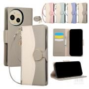 AQUOS sense10 ケース sense9 スマホショルダー 手帳型PUレザーケース ストラップ付き 肩掛けストラップ付き ジッパー付き カード収納 SHARP