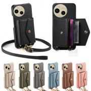 AQUOS sense10 ケース カバー sense9 スマホショルダー PUレザー ハードケース 肩掛けストラップ付き ミラー付き スタンド機能 カード収納 SHARP