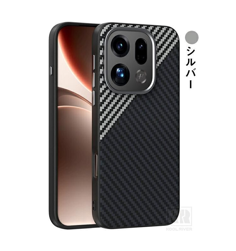 OPPO Find X9 ケース 耐衝撃 カバー カーボン調 PUレザー ストラップ穴