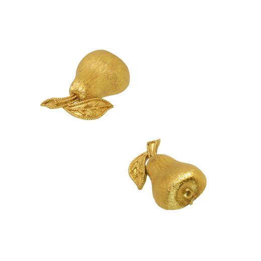 トリファリ(Trifari)プティサイズの金色の洋梨のヴィンテージブローチ 