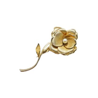 フランソワ(コロ)・存在感のある金色のお花のブローチ