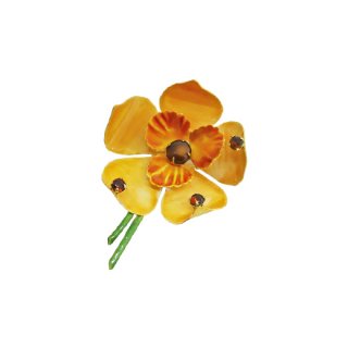 オリジナルバイロバート・綺麗な山吹色のお花のブローチ