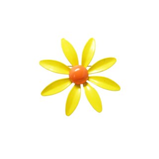 レトロ可愛い黄色いお花のブローチ