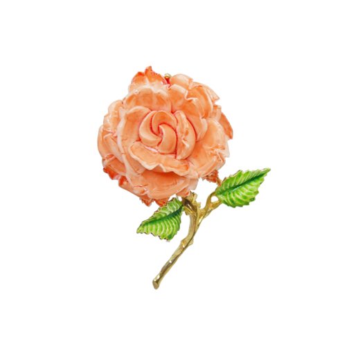 ペル(Pell)サンゴ色の綺麗な薔薇のヴィンテージブローチ｜Daisy BonBon アクセサリー通販ショップ
