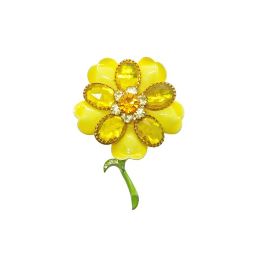 モードな黄色いお花のレトロなヴィンテージブローチ｜Daisy BonBon
