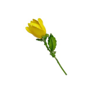一輪のレトロな黄色いお花のブローチ