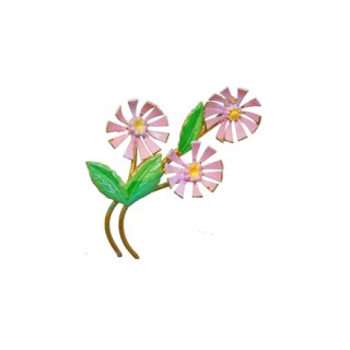 オーストリア・可憐なピンク色のお花のブローチ