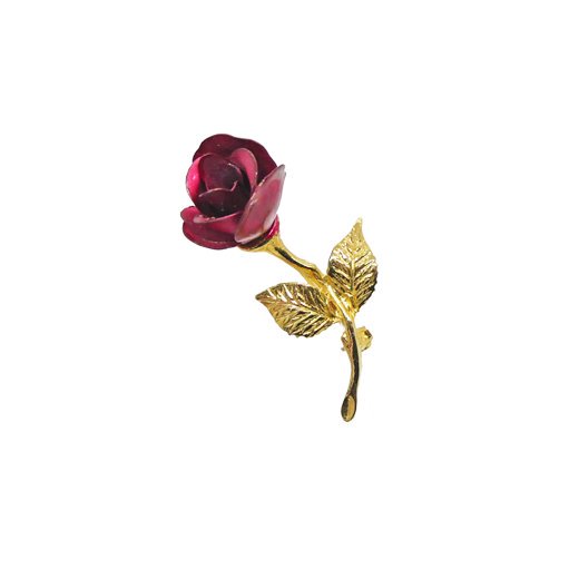 ジョヴァンニ・小さな赤い薔薇の蕾のヴィンテージブローチ｜Daisy BonBon