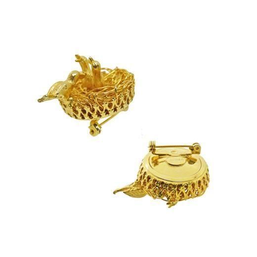 ジャンヌ・小鳥とヒナと巣のヴィンテージブローチ｜Daisy BonBon