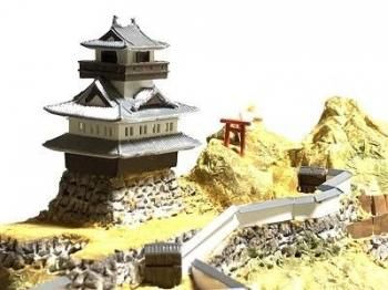 岐阜城ジオラマ，完成品 日本100名城 ジオラマ模型 在りし日のお城を復元します。
