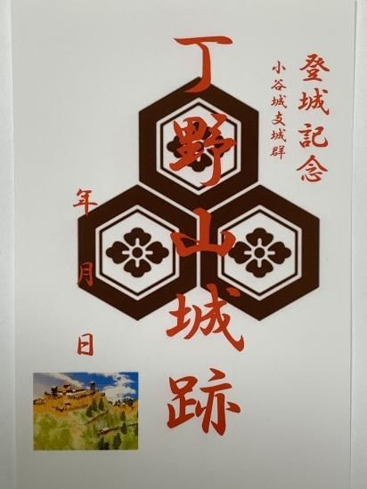 御城印 お城のカード 登城記念カード 丁野山城 御城印 お城のカード 登城記念カード 丁野山城