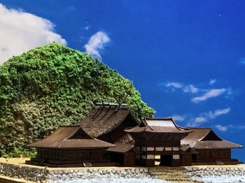 日本の神社・お寺 出雲大社 本殿 ジオラマ模型 ミニサイズ コレクションケース付き 日本の神社・お寺