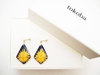 楽天市場】【江戸切子】tokoba ドロップ・ピアス ルリ菊つなぎ