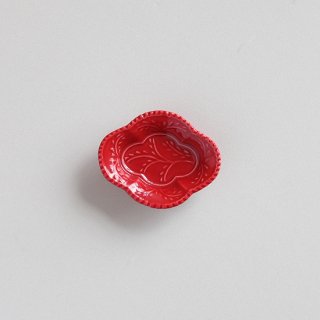 赤釉 “木瓜型小皿”