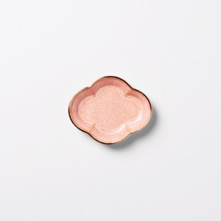 ピンク渕金 “木瓜小皿”　